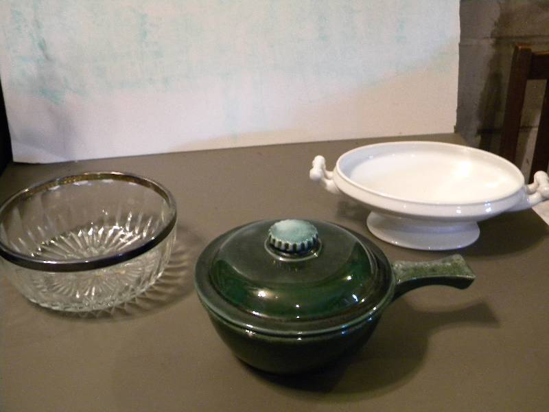 Bean Pot,Crystal Bowl and a Serving Bowl