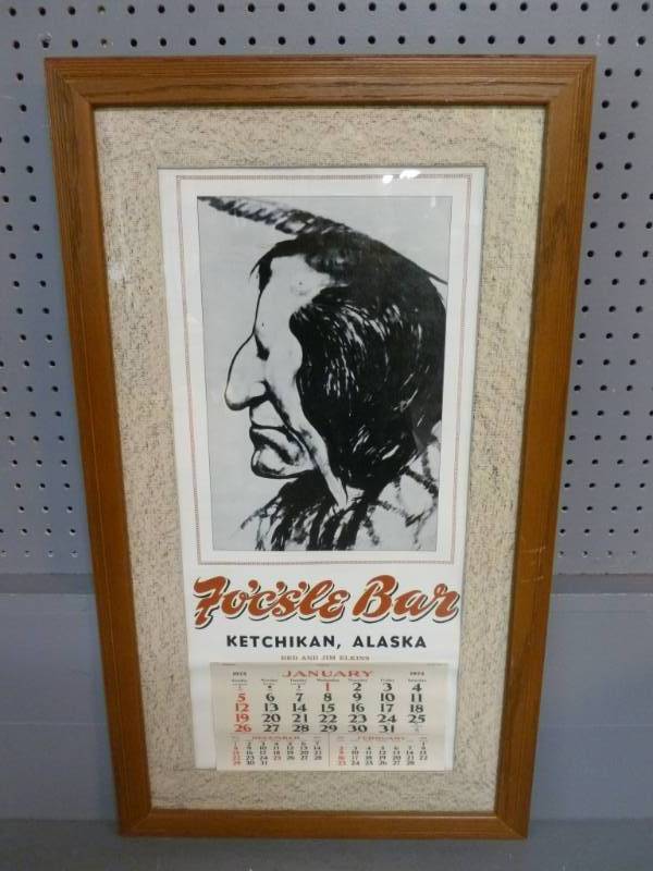lot 100 image: Vintage Framed Calendar