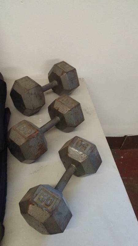 lot 24 image: Dumbell set of three (3)
