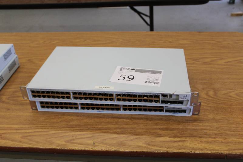 lot 59 image: Lot of (2) 3Com 1000Base-XT Rack-Mount  SuperStack 3 50-Port Switch