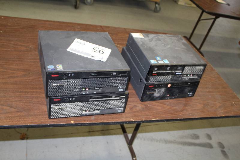 lot 95 image: Lot of (4) IBM ThinkCentre Desktop Computers For Parts