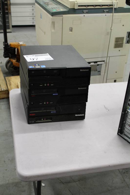 lot 97 image: Lot of (3) Lenovo Desktop Computers