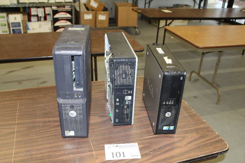 lot 101 image: Lot of (3) Desktop Computers - Dell Optiplex 210L,  Dell Optiplex 780