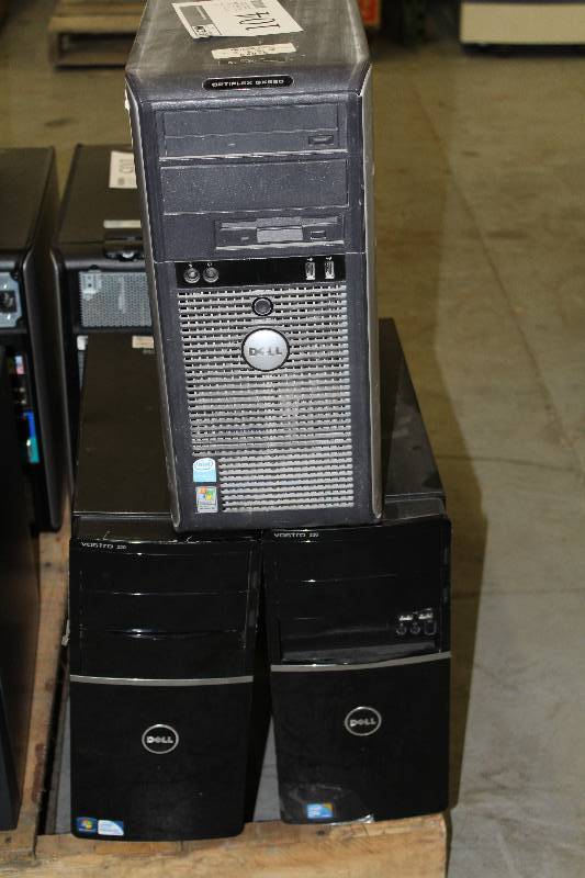 lot 104 image: Lot of (3) Desktop Computers - Dell Optiplex GX620, Dell Vostro 220,