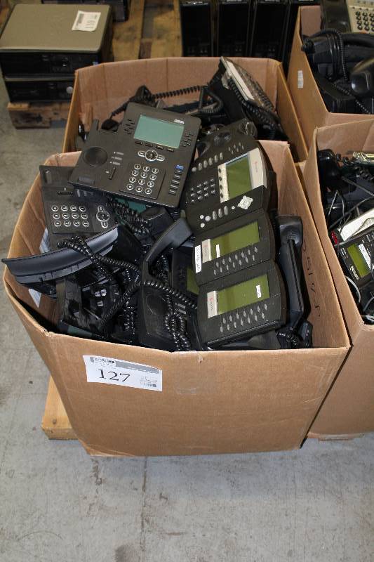 lot 127 image: Lot of (2) Boxes of Telephones - Polycom, Adtran