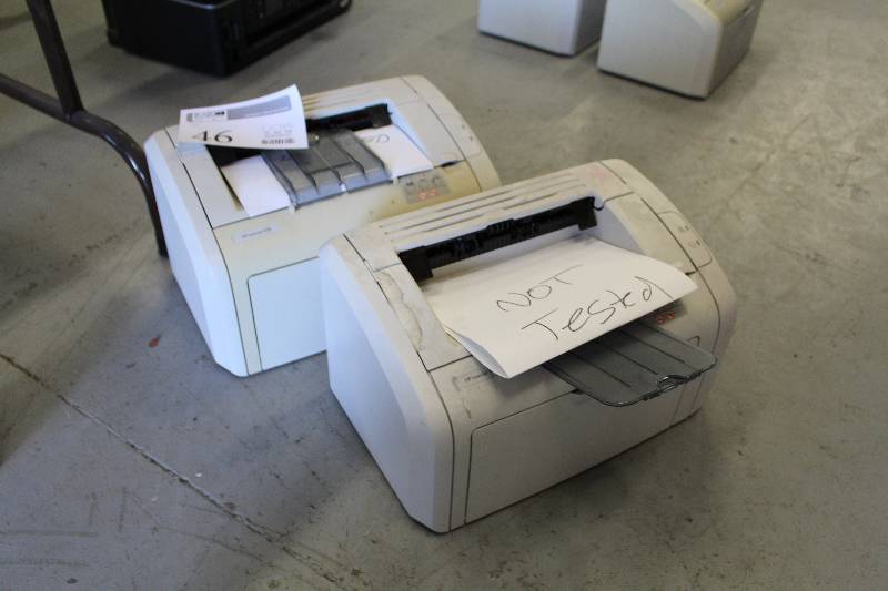 lot 46 image: Lot of (2) HP LaserJet 1018 Printers