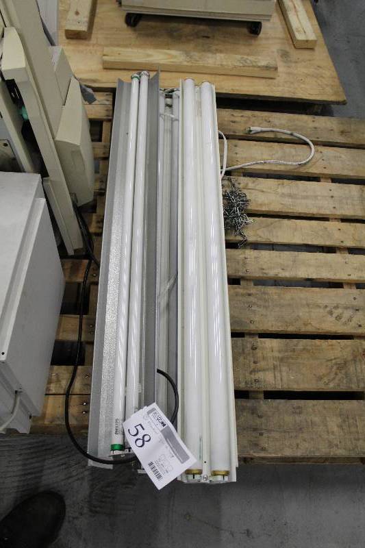 lot 58 image: Lot of (3) Overhead Flourescent Lights w Ballasts