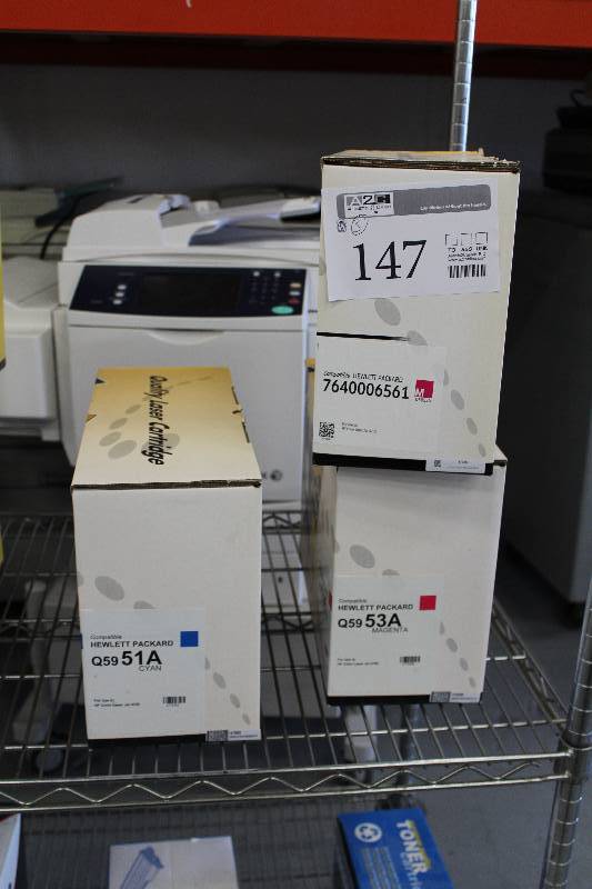 lot 147 image: Lot of (3) HP Color LaserJet Print Cartridge