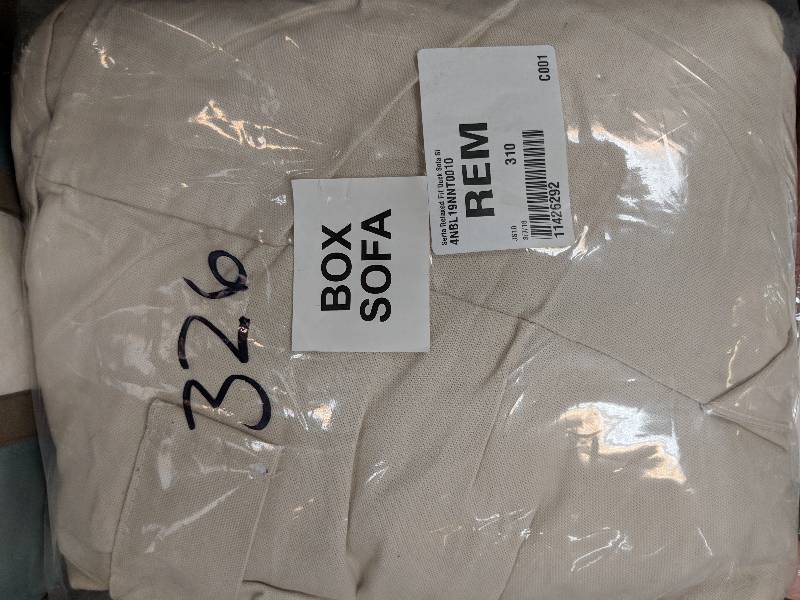 lot 326 image: Serta Relaxed Fit Cotton Duck Sofa Slipcover - Natural