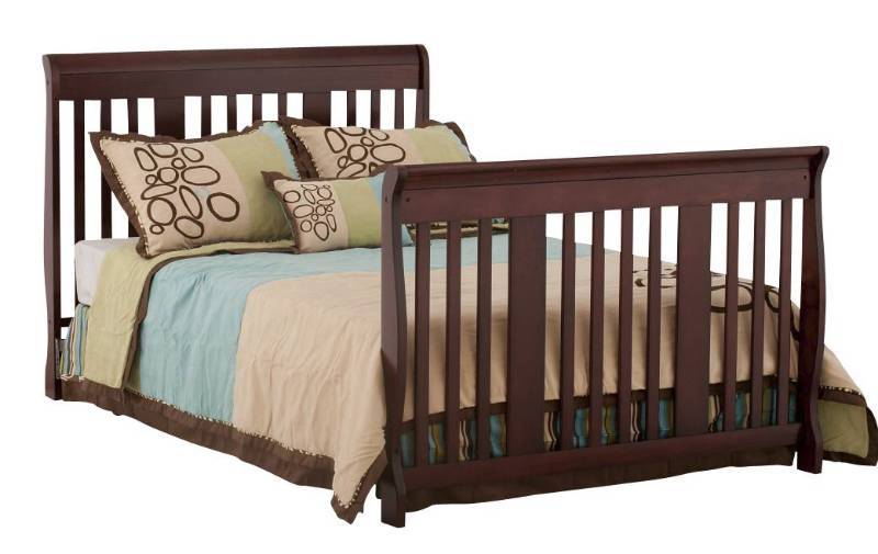 lot 632 image: Kimball Kids Riley 4-in-1 Convertible Crib and Changing Table - Espresso (FRAME ONLY)