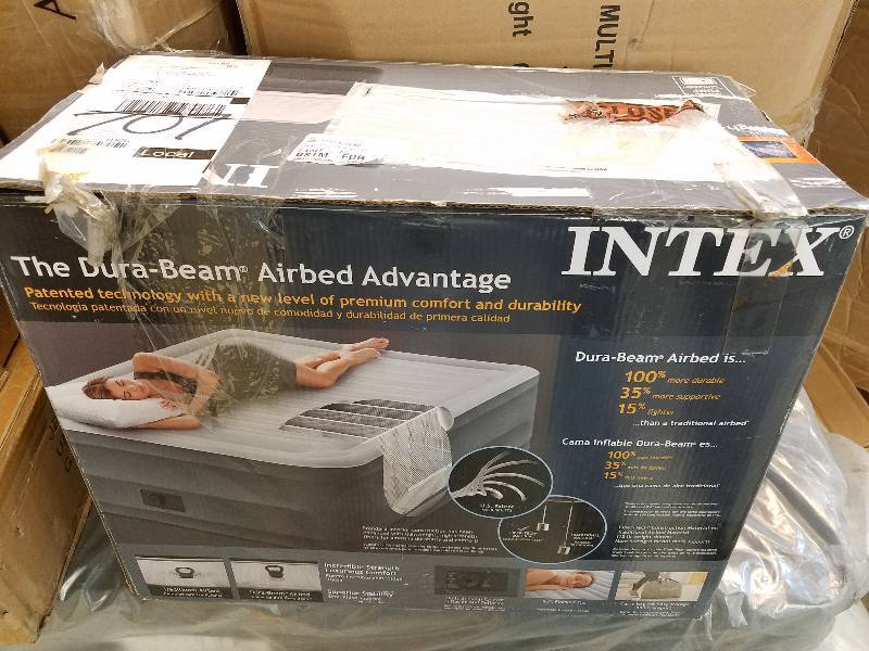 lot 707 image: Intex Fiber-Tech Comfort Plush Raised 22 Airbed - Queen