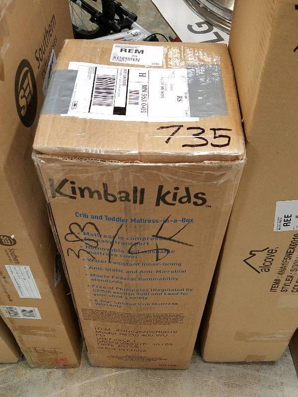 lot 735 image: Kimball Kids Premium Foam Crib and Toddler Bed Mattress