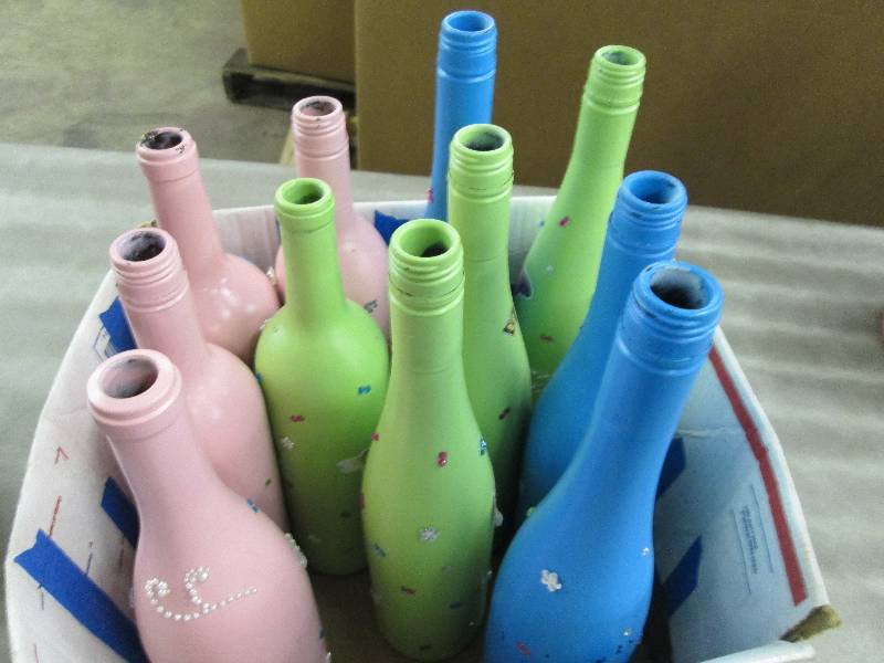 lot 151 image: Lot of 8 Decorated Wine Bottles...