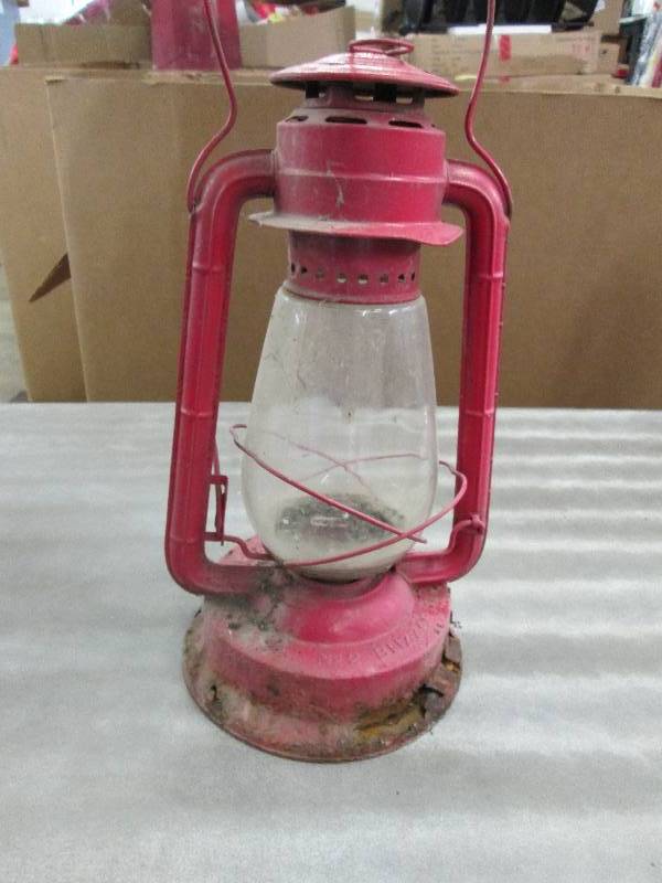 lot 166 image: Red Vintage Lantern...