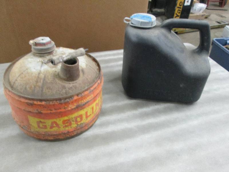 lot 179 image: Gas Can, Recycled Oil Can...
