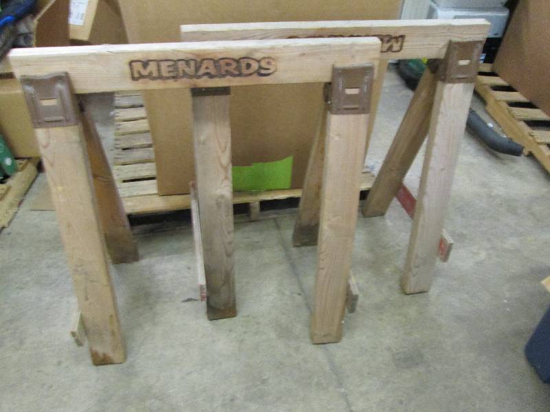 lot 191 image: Pair of Menards Saw Horses...