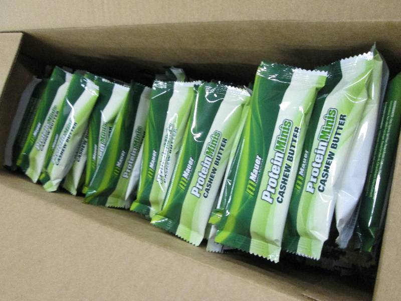 lot 220 image: Case of Mauer Protein Bars Minis Ca...