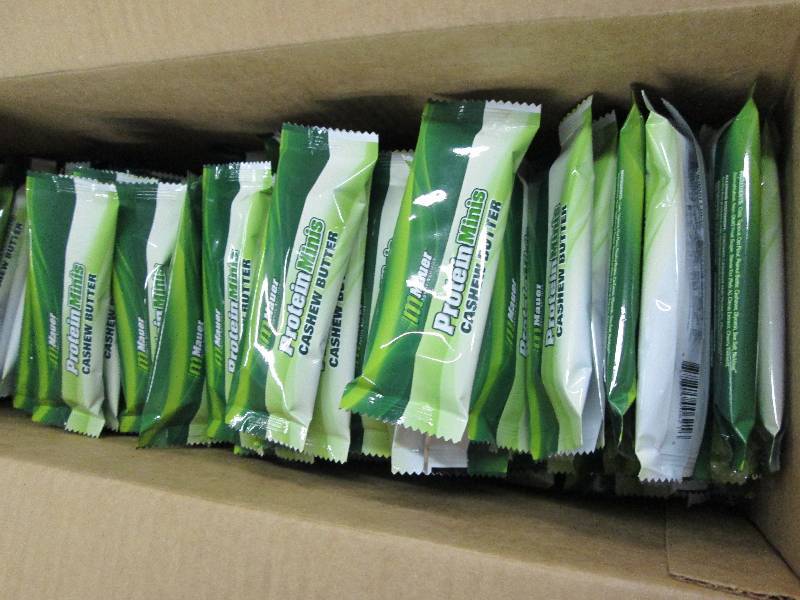lot 222 image: Case of Mauer Protein Bars Minis Ca...