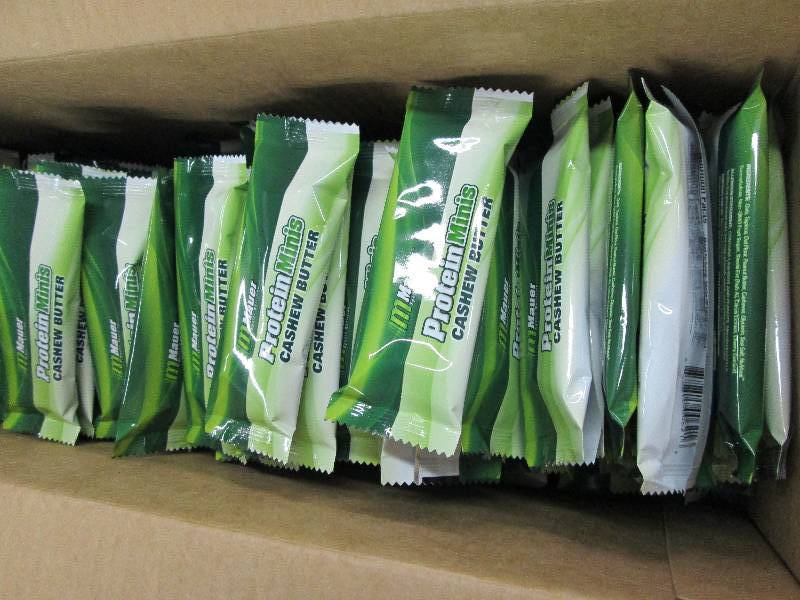 lot 224 image: Case of Mauer Protein Bars Minis Ca...