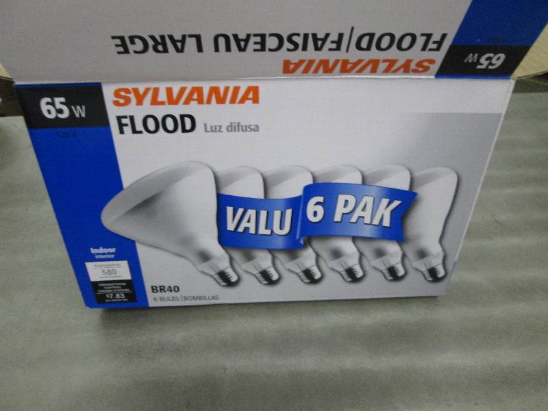 lot 266 image: 6 Pack Sylvania 65W Flood Light Sof...