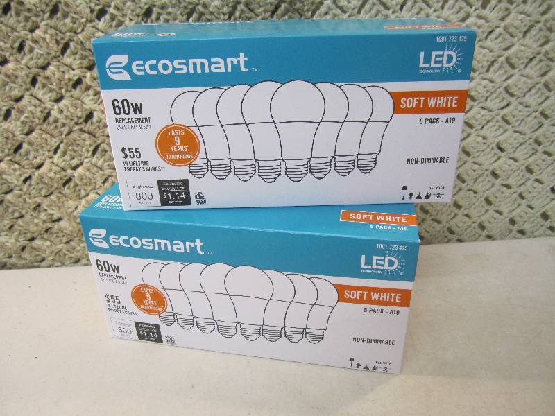 lot 31 image: 2 - 8-Packs of 60 Watt LED Light Bu...
