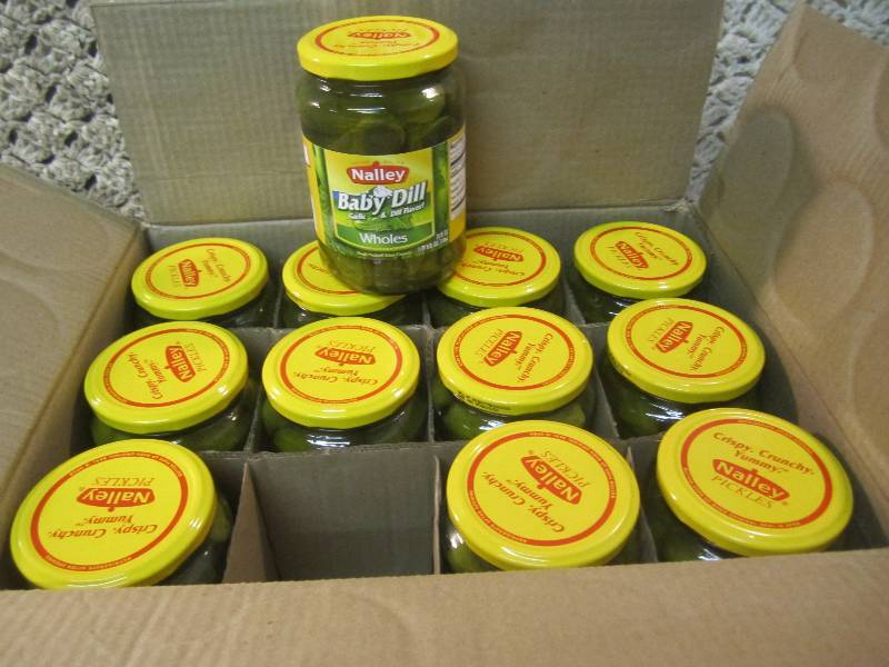 lot 38 image: Case of 12 Jars Whole Baby Dill Pic...