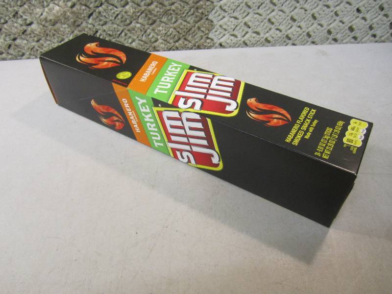 lot 49 image: Box of 24 Slim Jim Snack Sticks Hab...