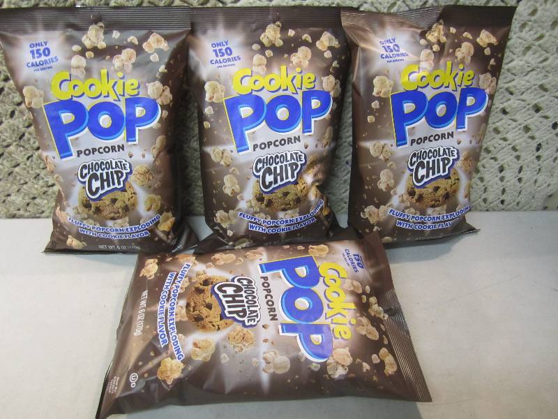 lot 50 image: 4 Bags Cookie Pop Popcorn Chocolate...