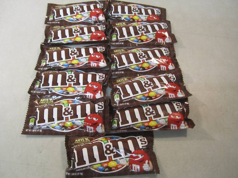 lot 69 image: 11 Bags of M&Ms  Best by Oct 2018 ...