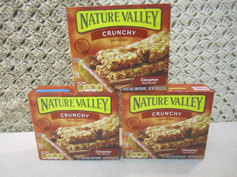 lot 77 image: 3 Boxes Nature Valley Crunchy Cinna...