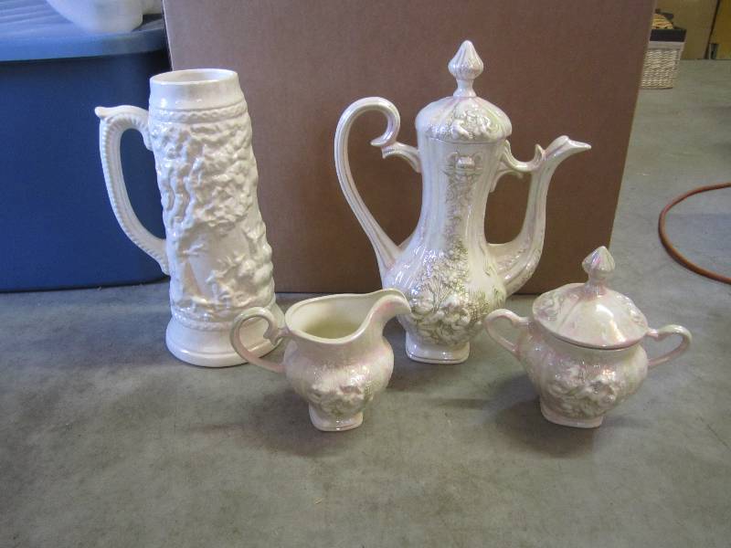 lot 150 image: Pearlized Ceramic Coffee Serving Se...
