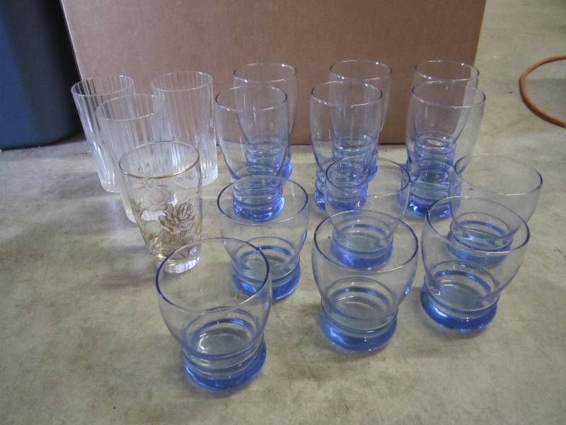 lot 157 image: 12pc Glass Set plus other misc.  RM...