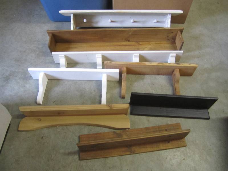 lot 170 image: Lot of Misc Wood Shelves  HR...