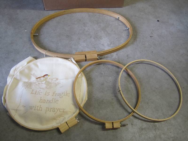 lot 174 image: Lot of 4 Embroidery Hoops 2 - 14 ,...