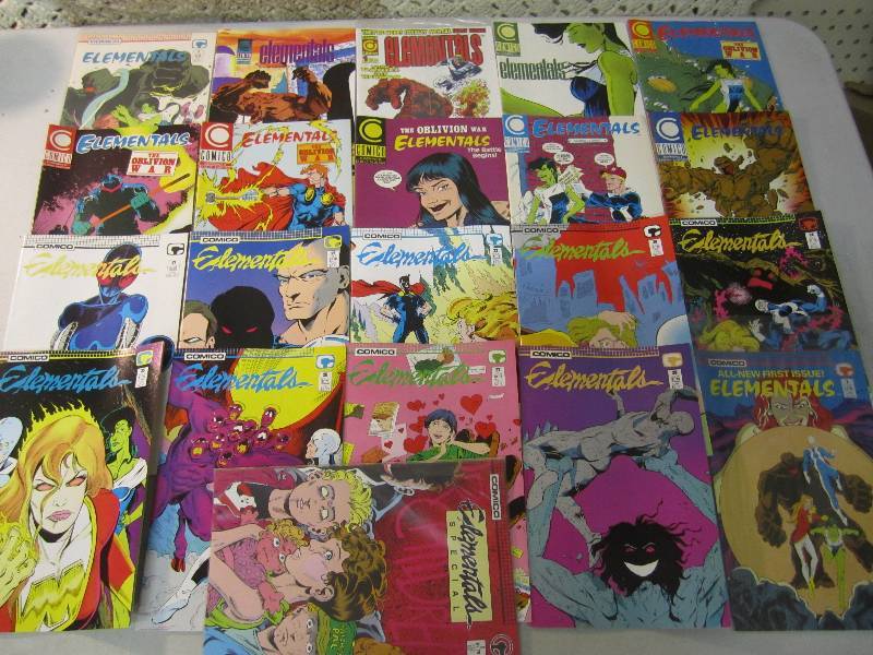 lot 184 image: Lot of 21 Comico Comic Books Elemen...
