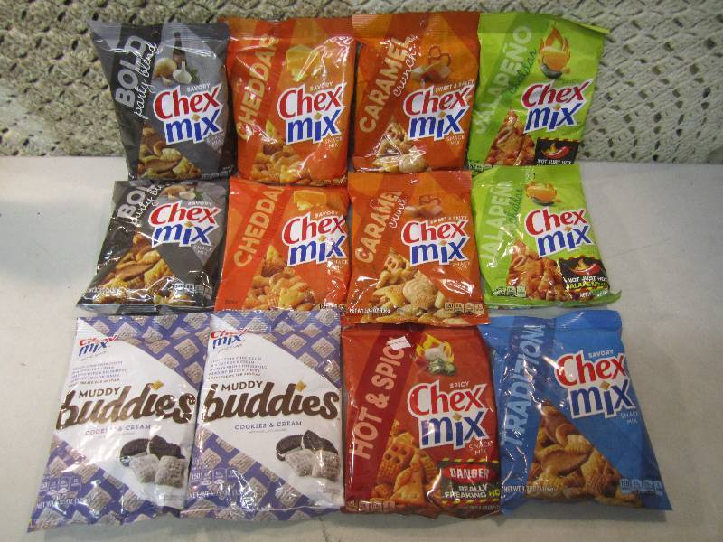 lot 216 image: 12 Bags of Various Flavor Chex Mix ...