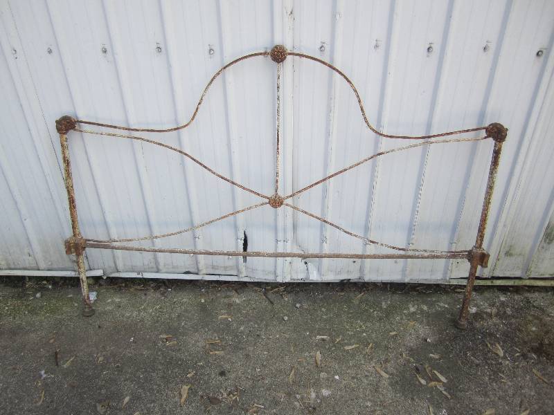 lot 227 image: Vintage All Metal Headboard 54 W x...