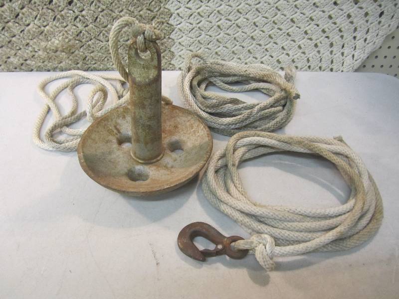 lot 287 image: Boat Anchor and Rope Bell is 8.5 a...