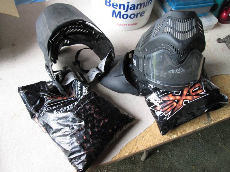 Paintballs and masks...