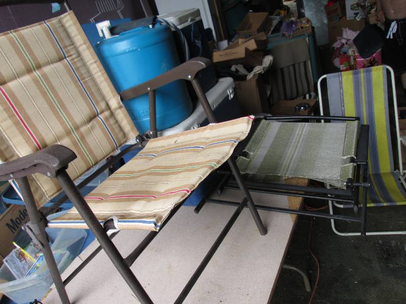 Lot of coolers and outdoor chairs...