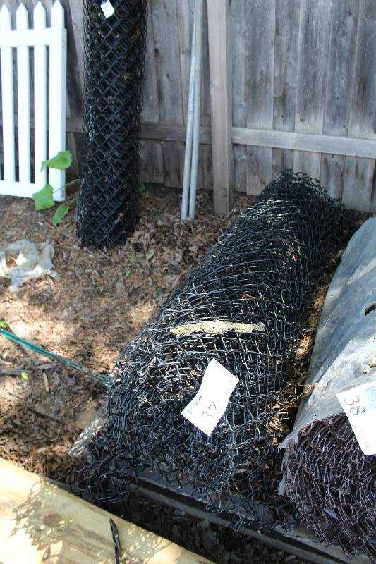 lot 37 image: Lot of (3) partial rolls of 5 high black chain link fencing (about 45)