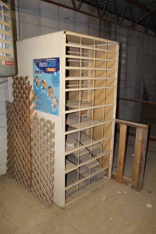 lot 71 image: 44-Slot Wood Organizer Cabinet