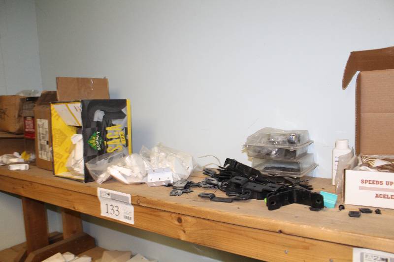 lot 133 image: Fence Supplies - Concrete Set Accelerator, Aegis Black Brackets, Caps, Brackets, And More