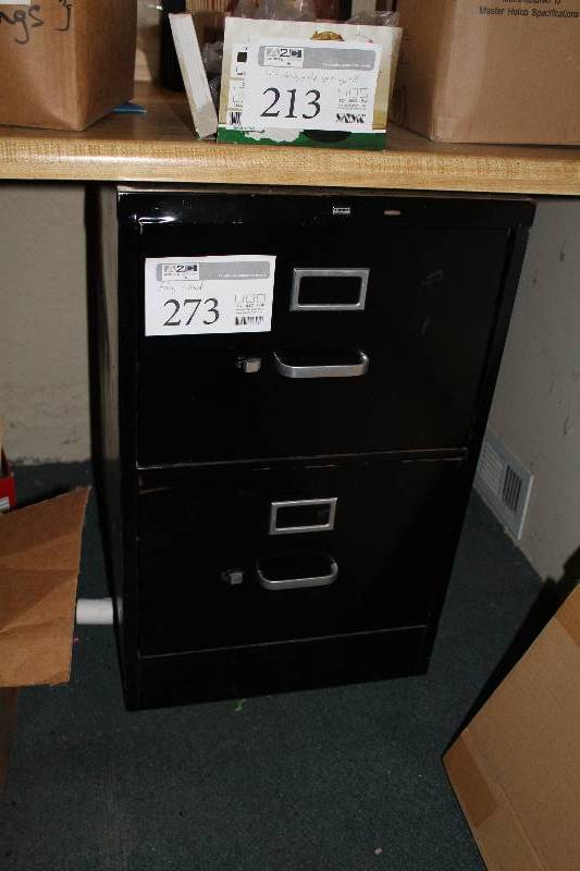 lot 273 image: Hon 2-Drawer Metal File Cabinet