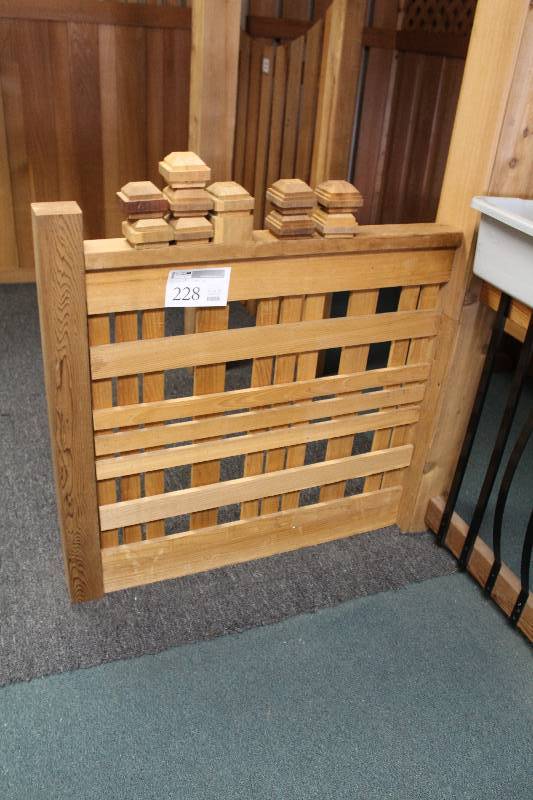 lot 228 image: Wood Fence Sample Panel, 10-Wood Caps