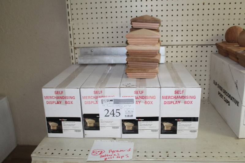 lot 245 image: Lot of (57) Hatteras Pyramid Fence Post Tops