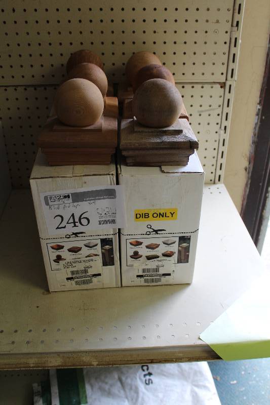 lot 246 image: Lot of (25) Wood Fence Post Ball Tops