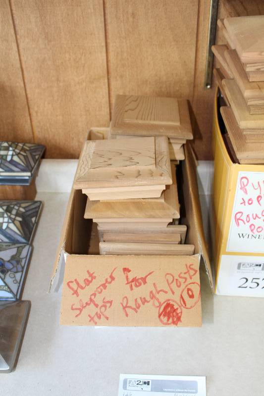 lot 260 image: Lot of (10) Maine Ornamental Colonial Flat Slip-Over Cedar Wood Fence Post Tops