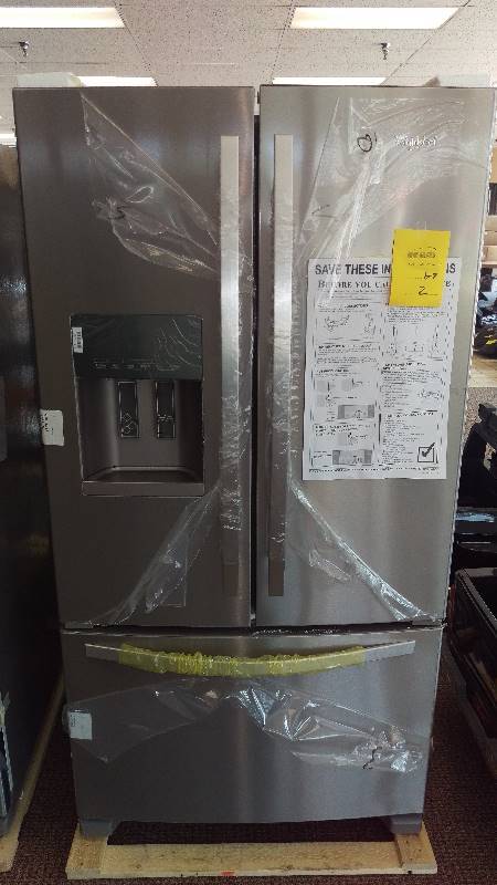 lot 2 image: BRAND NEW - WITH WARRANTY - WHIRLPOOL  MODEL # (WRF555SDFZ) -    24.7 Cu. Ft. French Door Refrigerator - Stainless steel MSRP $ 2199.99