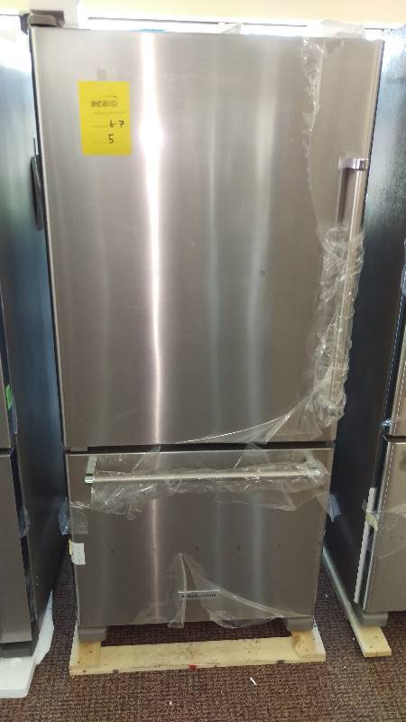lot 5 image: BRAND NEW - WITH WARRANTY - KITCHENAID MODEL # (KRBL109ESS) - KitchenAid KRBL109ESS Bottom Freezer Refrigerator - 30.1 - 18.7 cu ft - Stainless Steel    MSRP $ 1899.99